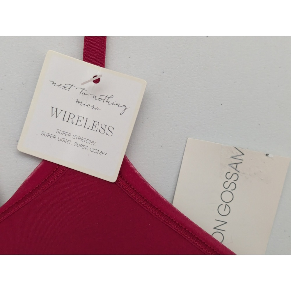 On Gossamer G7190 Next to‎ Nothing Micro Wireless Bra Size 32D Red Hot NWT - Picture 2 of 6